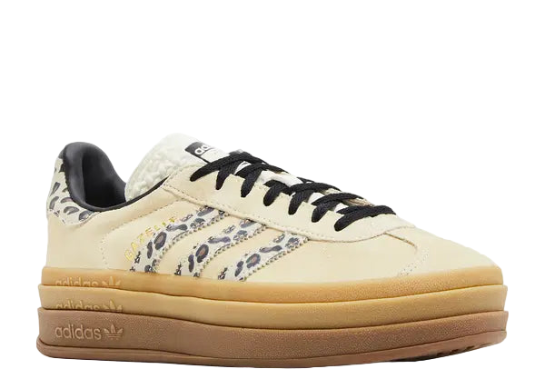 Adidas Gazelle Bold Cream Black Leopard Front