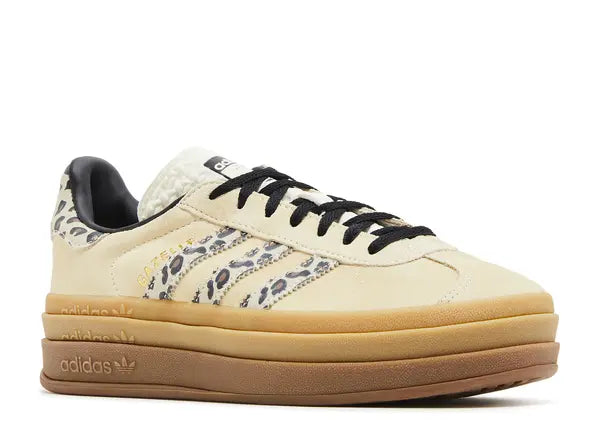 Adidas Gazelle Bold Cream Black Leopard Front
