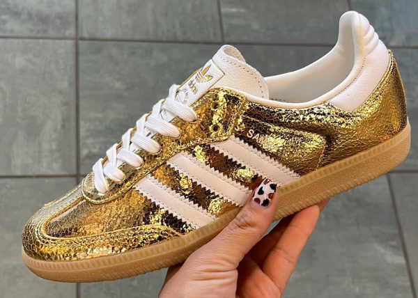 Adidas Samba OG Gold Metallic Cracked Leather Outfit