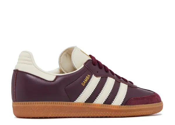 Adidas Samba OG Maroon Gold Metallic Back