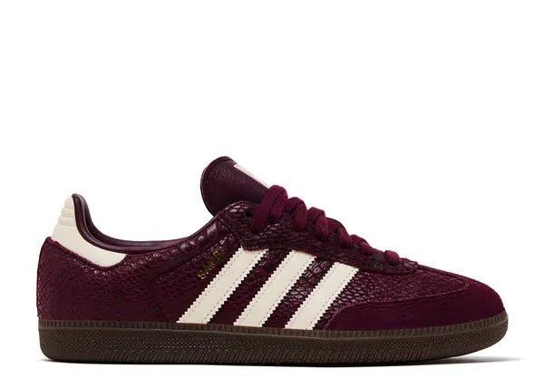 Adidas Samba OG Snakeskin Maroon Cream White Side