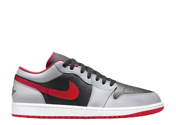 Jordan 1 Low Black Light Smoke Grey Gym Red Side