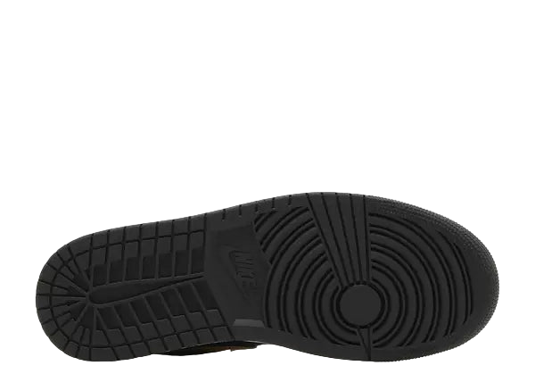 Jordan 1 Low White Black Metallic Gold Swoosh Bottom