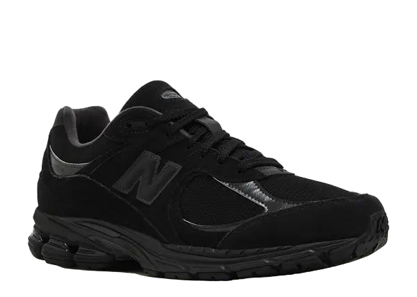 New Balance 2002R Triple Black Suede Front