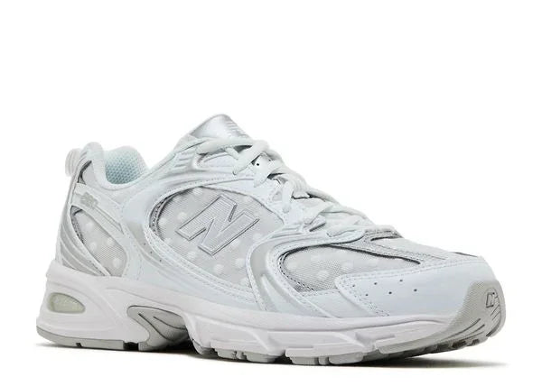 New Balance 530 Silver Metallic Polka Dots Front