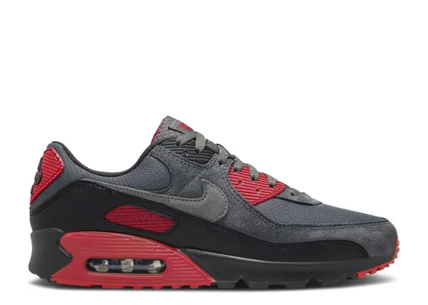 Nike Air Max 90 Smoke Grey Fire Red Side