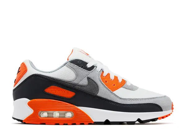 Nike Air Max 90 Summit White Safety Orange Dark Smoke Grey Smoke Grey Side