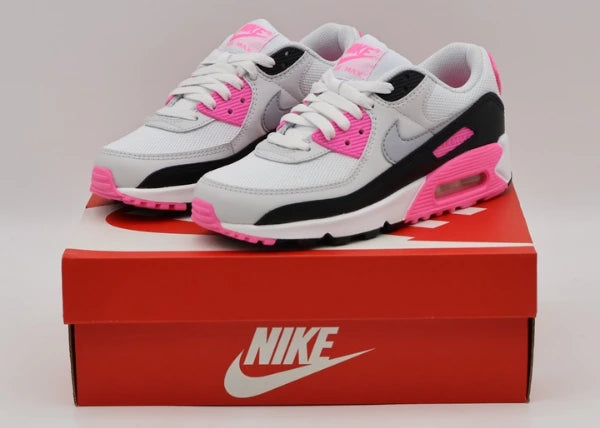 Nike Air Max 90 White Pink Glow Wolf Grey Outfit
