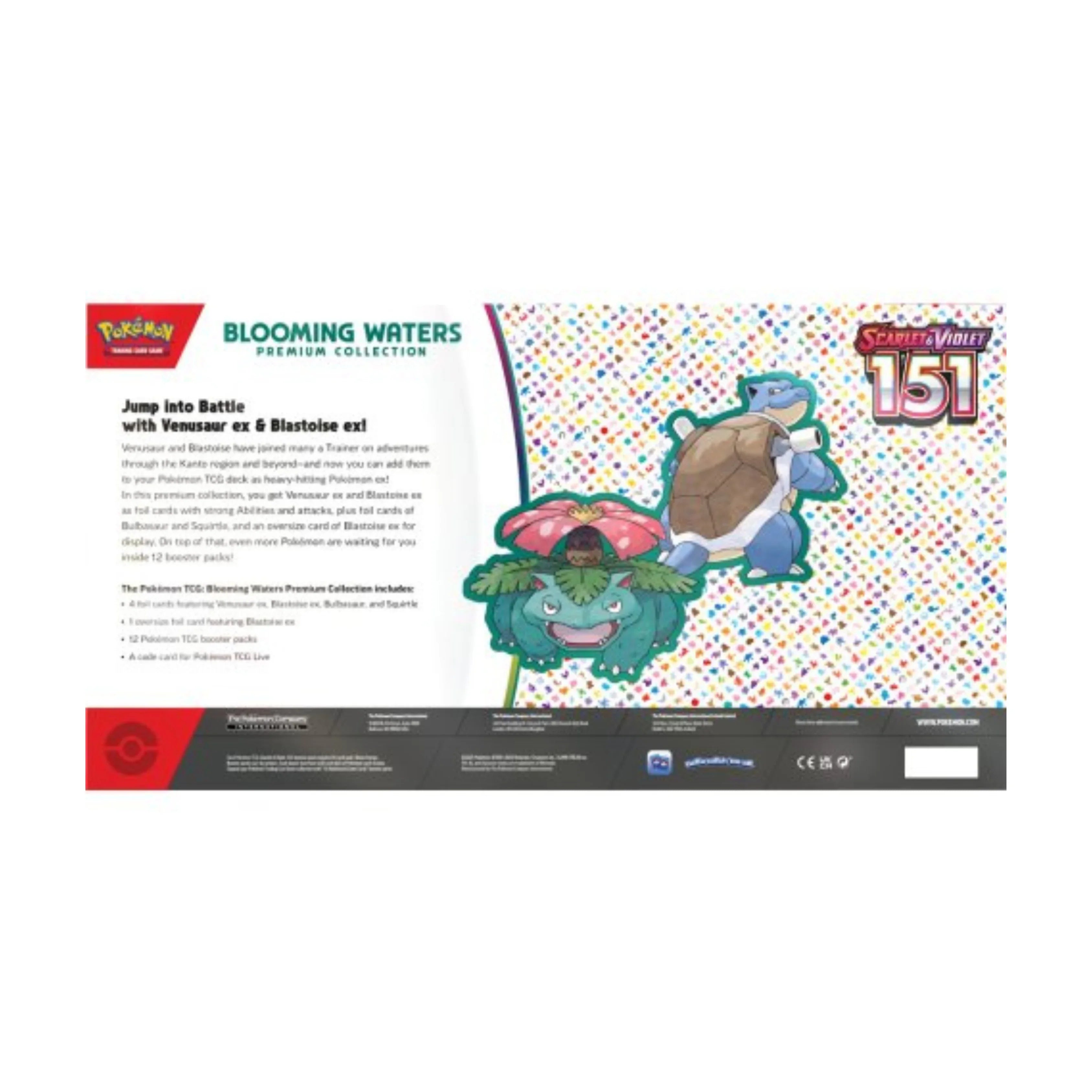 Pokémon Scarlet & Violet 151 Blooming Waters Premium Collection Box Back