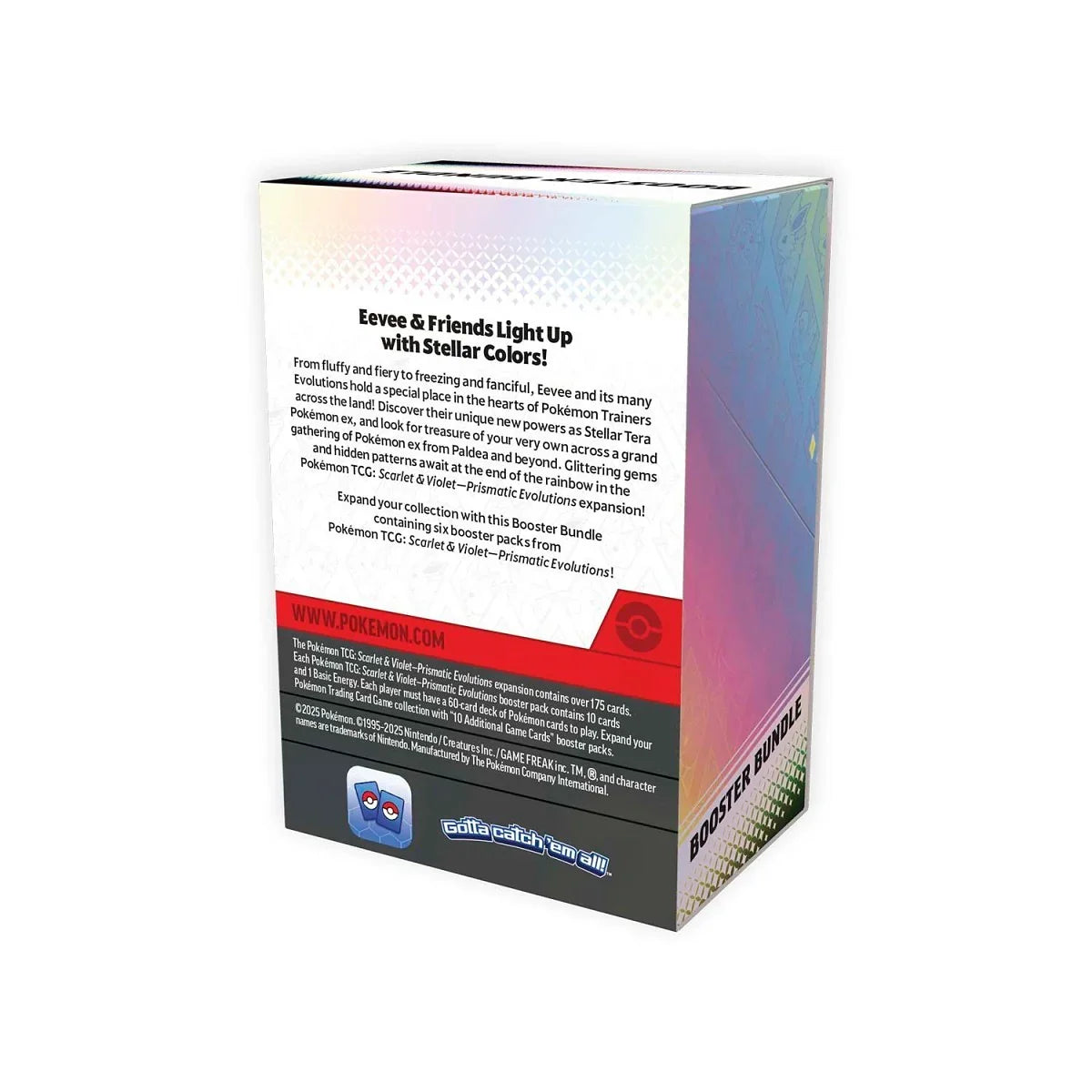 Pokemon Scarlet & Violet Prismatic Evolutions Booster Bundle Back