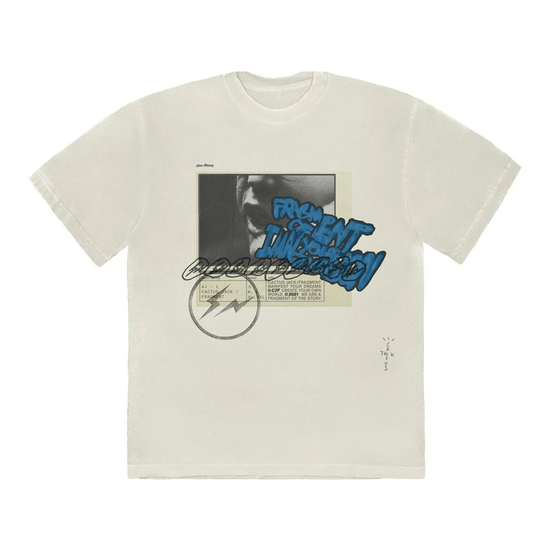 Travis Scott Cactus Jack For Fragment Manifest T-shirt White Front