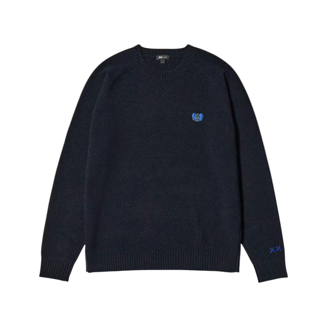 Uniqlo x KAWS Lambswool Crewneck Sweater Navy
