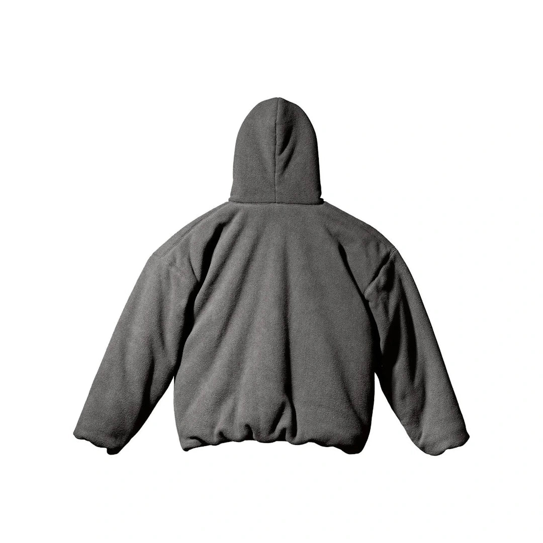 Yeezy Gap Polar Fleece Padded Hoodie Dark Grey Back