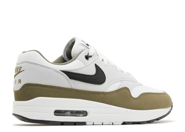 Nike Air max 1 White Black Medium Olive Back