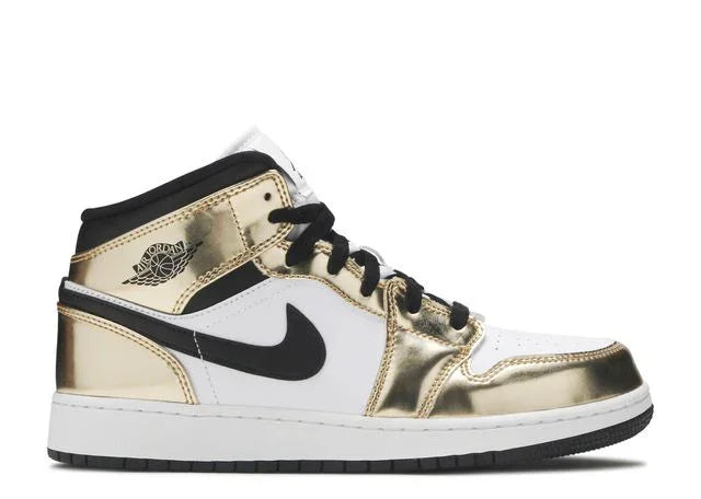 Jordan 1 Mid Metallic Gold Black White (GS)