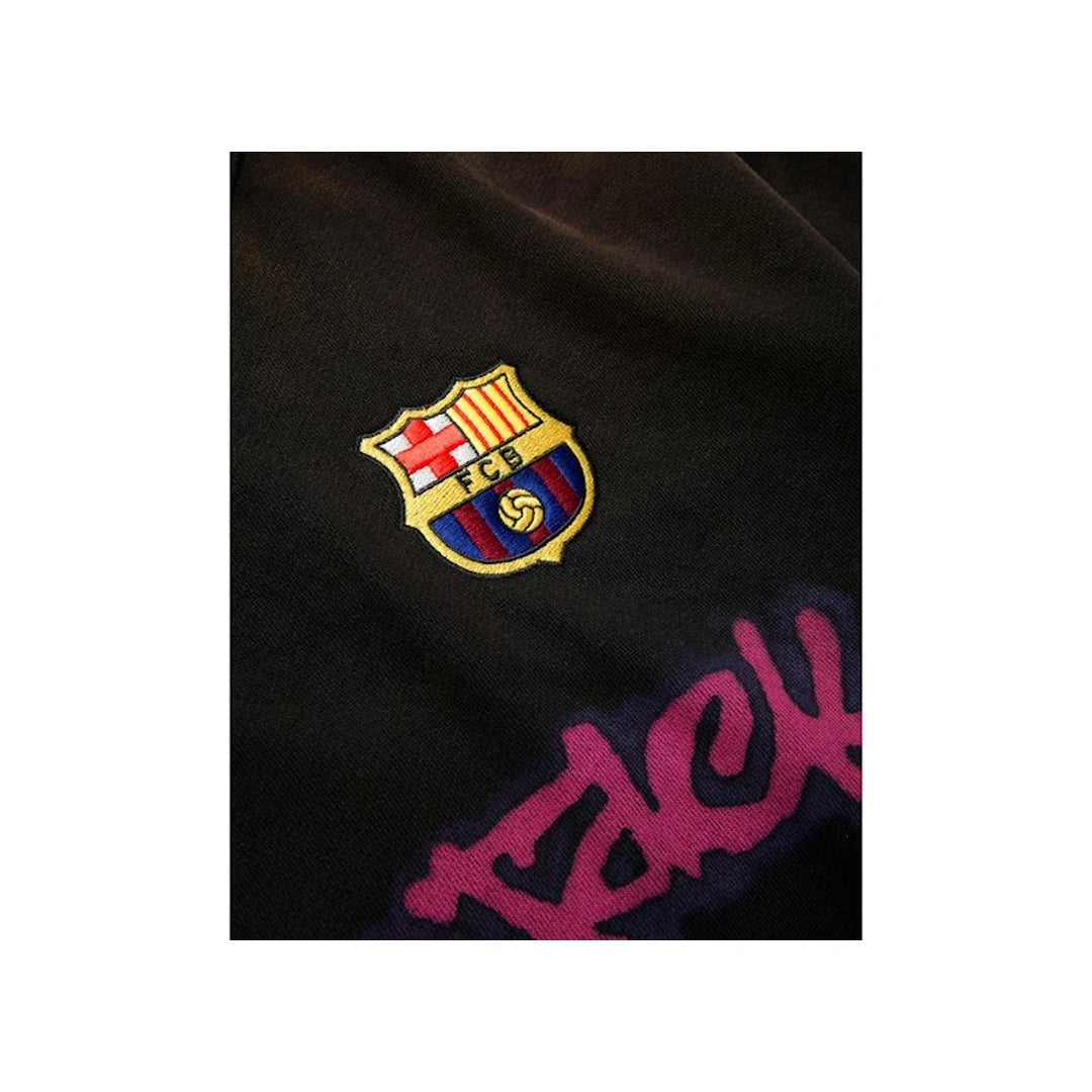 Travis Scott x Nike x FC Barcelona Spray Logo Hoodie Black Zoom