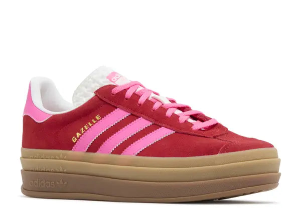 Adidas Gazelle Bold Collegiate Red Lucid Pink Front