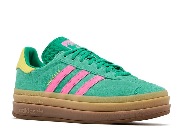 Adidas Gazelle Bold Court Green Lucid Pink Front
