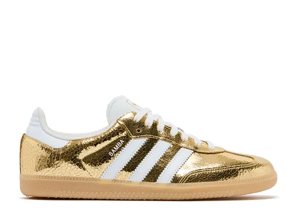 Adidas Samba OG Gold Metallic Cracked Leather