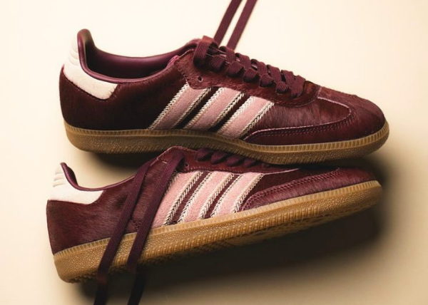 Adidas Samba OG Maroon Sand Strata Pony Outfit