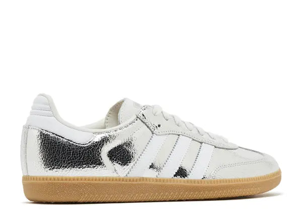 Adidas Samba OG Silver Metallic Cracked Leather Back