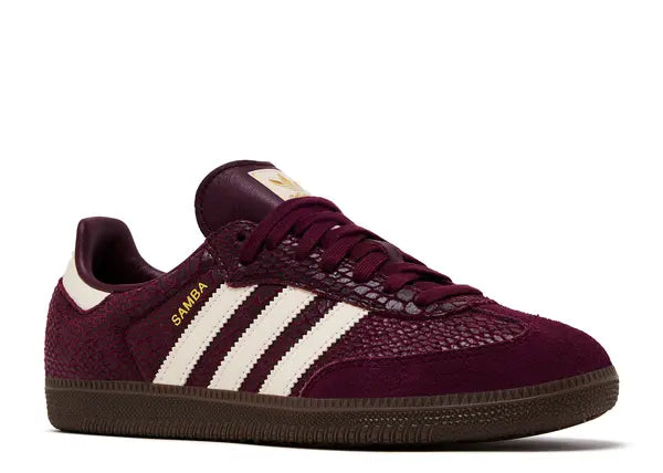 Adidas Samba OG Snakeskin Maroon Cream White Front