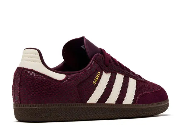 Adidas Samba OG Snakeskin Maroon Cream White Back