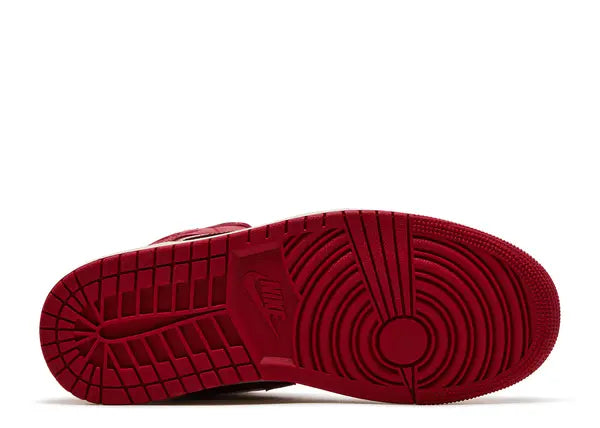 Jordan 1 Mid SE Red Cracked Leather Bottom