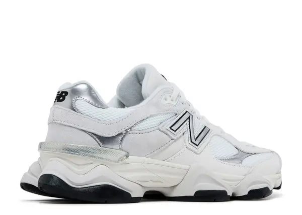 New Balance 9060 White Black Metallic Silver Back
