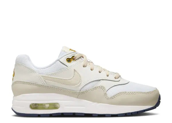 Nike Air Max 1 White Bronzine Barely Volt Light Orewood Brown (GS)