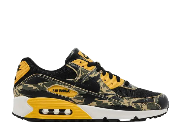 Nike Air Max 90 Premium Black University Gold Camo Side