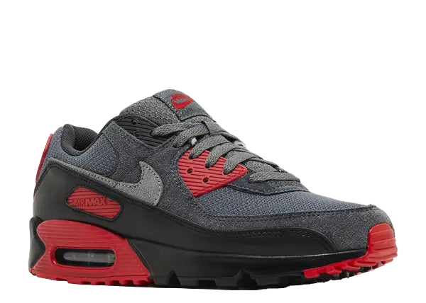 Nike Air Max 90 Smoke Grey Fire Red Front