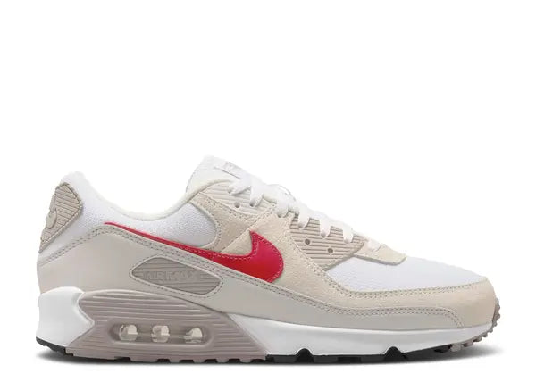 Nike Air Max 90 White College Grey Vast Grey University Red Side