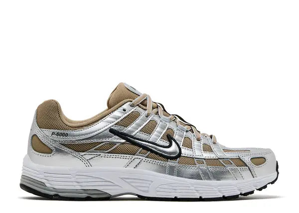 Nike P-6000 Khaki Metallic Silver Side