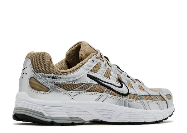 Nike P-6000 Khaki Metallic Silver Back