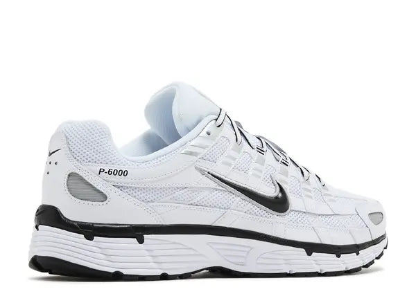Nike P-6000 White Metallic Silver Black Back