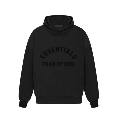 Fear of God Essentials Arch Logo Hoodie Jet Black Front