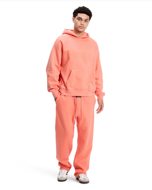 Fear of God Essentials Hoodie Coral Outfit Front