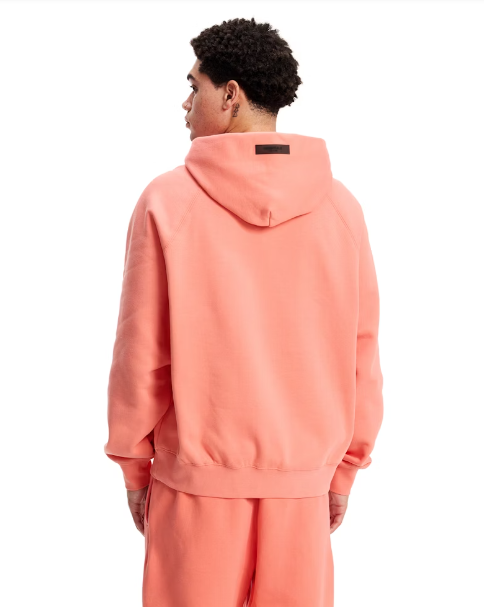 Fear of God Essentials Hoodie Coral Outfit Back