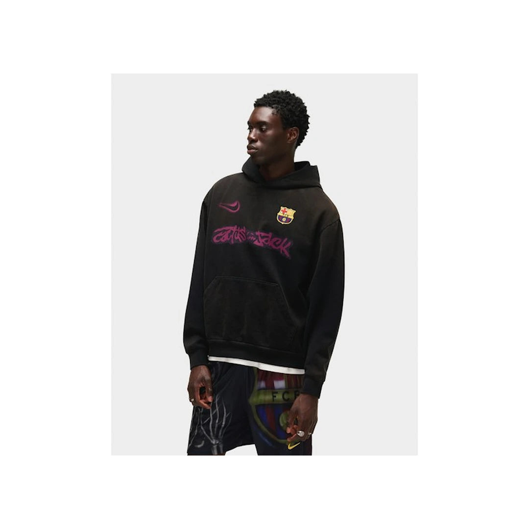 Travis Scott x Nike x FC Barcelona Spray Logo Hoodie Black Outfit